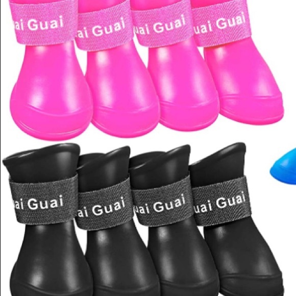 NWT 8pc Pink & Black Rainboots - Picture 3 of 7